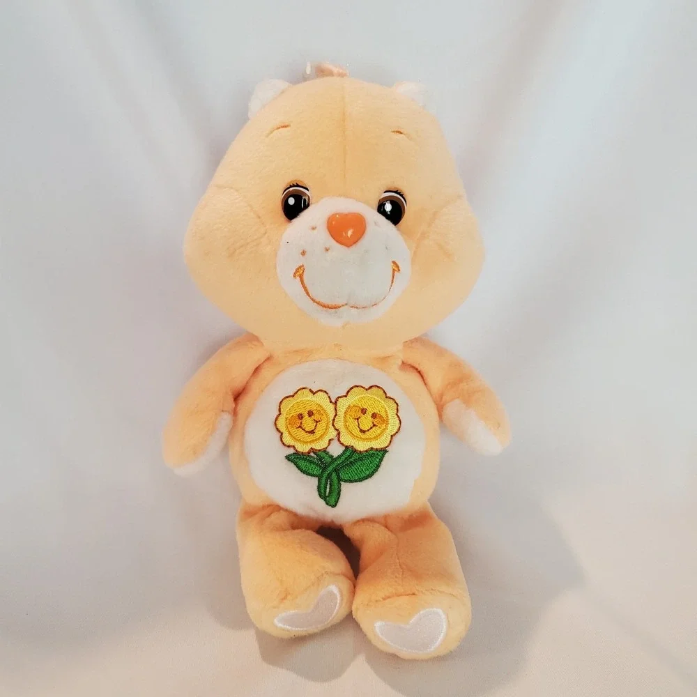 2008 Care‎ Bear Friend Bear Orange Plush Yellow Flowers